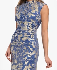 Betsy & Adam Women's Mock Neck Gown Dress