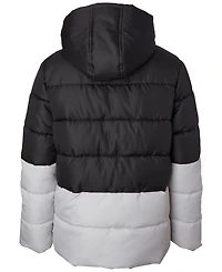 Ixtreme Boys' 6-20 Ripstop Color-Block Puffer Jacket with Hat, 2-Piece Set