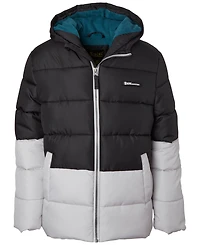 Ixtreme Boys' 6-20 Ripstop Color-Block Puffer Jacket with Hat, 2-Piece Set