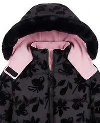 Kensie Girl Toddler Girls' 2T-5T Floral Flocked Puffer Jacket