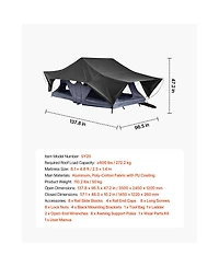 Sevorley Foldable Aluminum Rooftop Tent for 2-3 Person with Led Light, 10 Windows and Mattress