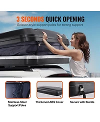 Sevorley Hard Shell Rooftop Tent for 2-3 Person with Telescopic Ladder and Thick Mattress
