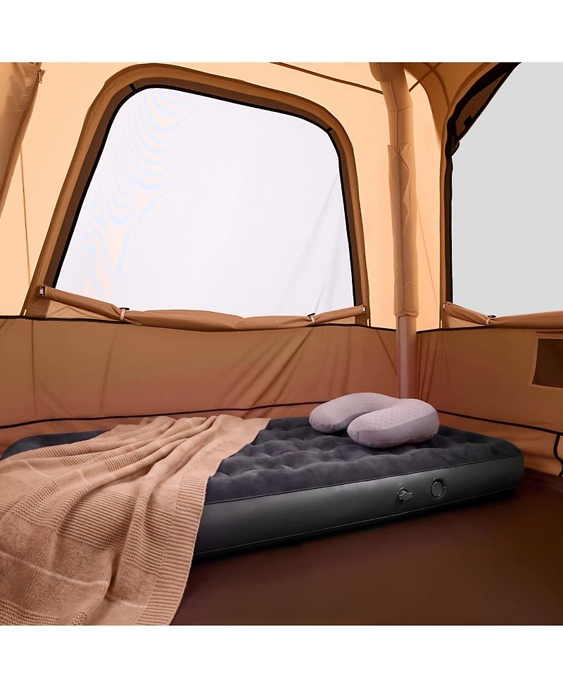 Sevorley 4-Person Inflatable Cabin Camping Tent with Rechargeable Pump