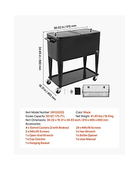 Sevorley Rolling Ice Chest Cart, 80 quart, Bottom Shelf, Holds 110 Cans