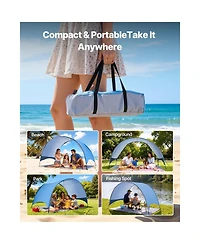 Sevorley 4-Person Beach Tent Sun Shelter with Upf 50 Plus Canopy