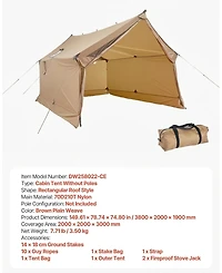 Sevorley 2-Person Cabin Hot Tent with Stove Jack, Waterproof 4-Season Winter Tent