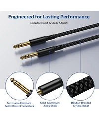 Double Braided Nylon Guitar Cable Gold Plated Connectors Balanced Audio Cord