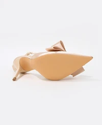 Berness Women's Tulip Satin D'Orsay Bow Pumps