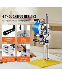 Sevorley 750W Straight Knife Fabric Cutter, Industrial Cloth Cutting Machine with Auto Blade Sharpener