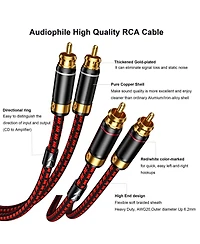 Lofree Audiophile 2 Male Rca Stereo Audio Cable 4N Oxygen Free Copper Heavy Duty HiFi Sound