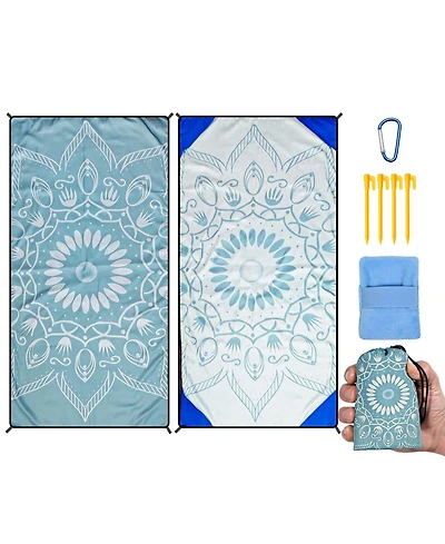 Piscifun Waterproof Sandproof Beach Blanket With Sand Remover Portable Outdoor Camping Mat