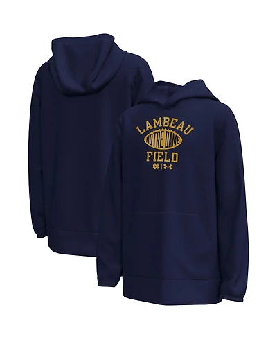 Under Armour Big Boys and Girls Navy Notre Dame Fighting Irish 2026 Shamrock Series Arch Field Sign Fleece Hoodie