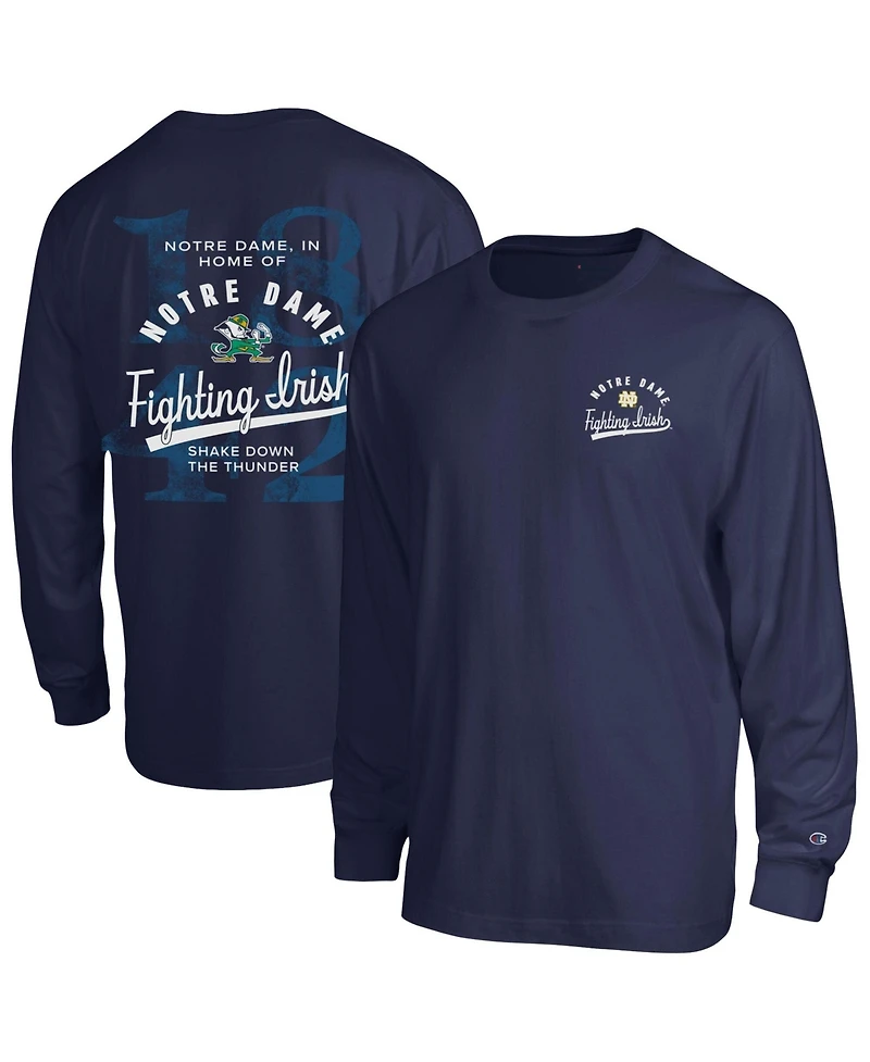 Champion Men's Navy Notre Dame Fighting Irish Laminated All-Star Long Sleeve T-Shirt