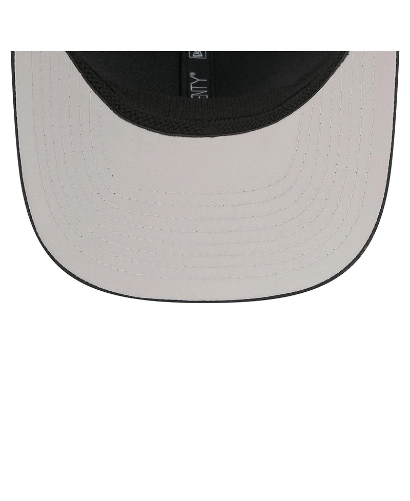 New Era Men's Black Detroit Lions Micro Badge 9SEVENTY Adjustable Hat