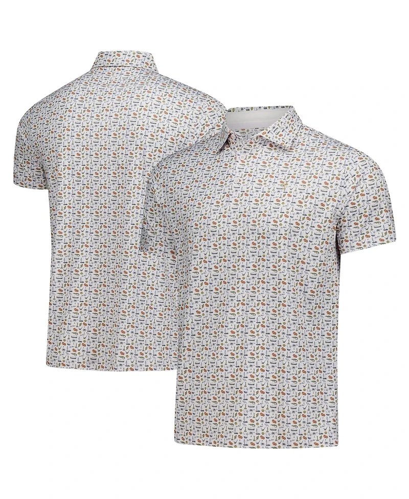 Barstool Golf Men's White The Players Florida Garb Printed Polo Shirt