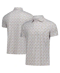 Barstool Golf Men's White The Players Florida Garb Printed Polo Shirt