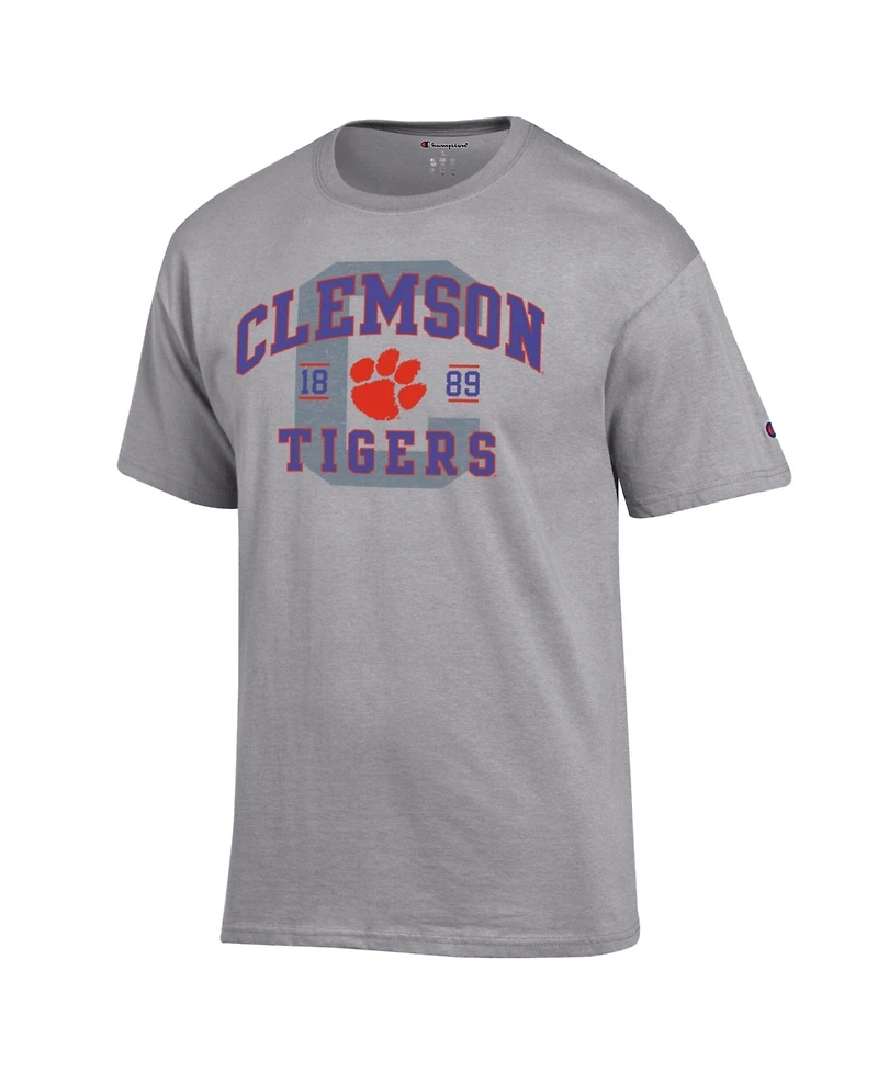 Champion Men's Heather Gray Clemson Tigers Varsity T-Shirt