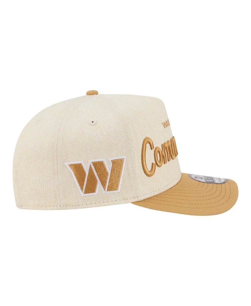 New Era Men's Cream Washington Commanders Herringbone 9FIFTY A-Frame Snapback Hat