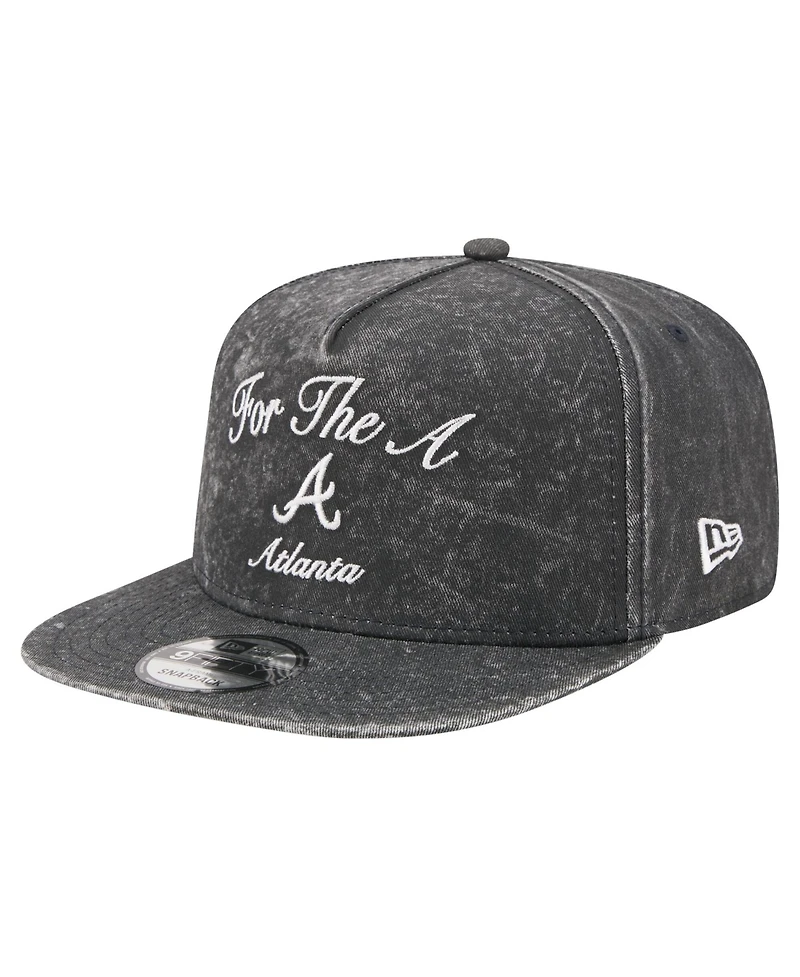 New Era Men's Black Atlanta Braves City Slogan A-Frame 9FIFTY Snapback Hat