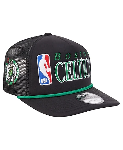 New Era Men's Black Boston Celtics Team Logo Foam Front 19TWENTY A-Frame Trucker Adjustable Hat
