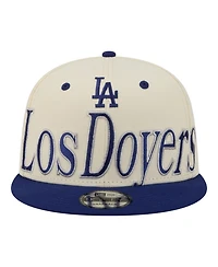 New Era Men's Cream Los Angeles Dodgers Oversized Slogan 9FIFTY Snapback Hat