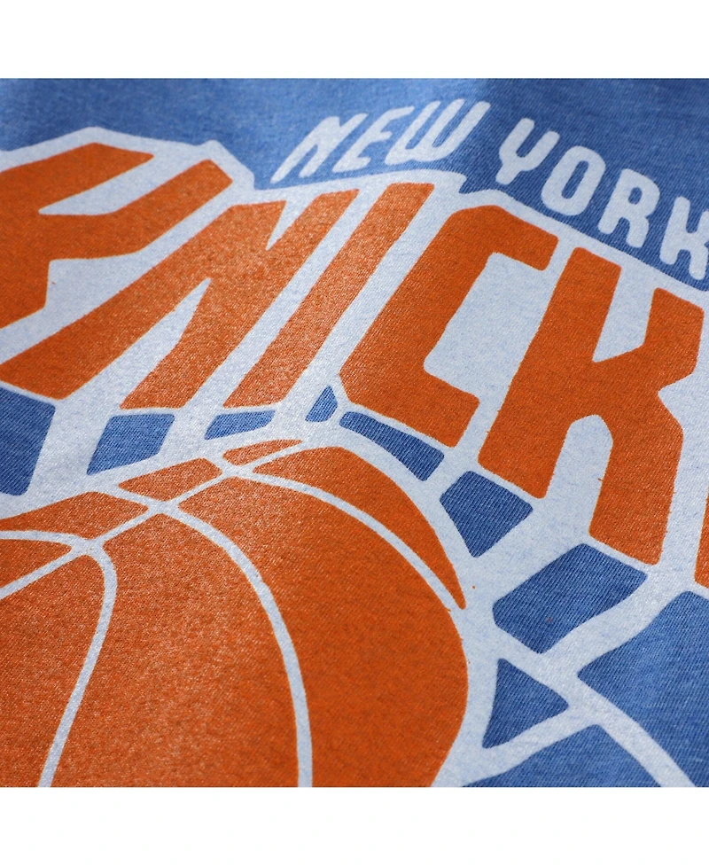 Homage Men's and Women's Blue New York Knicks Logo Tri-Blend T-Shirt