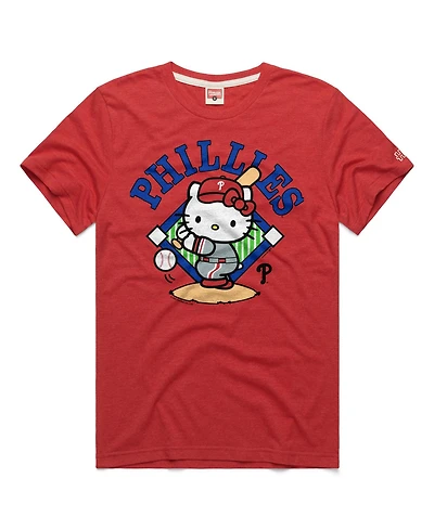 Homage Men's and Women's Red Philadelphia Phillies Hello Kitty Tri-Blend T-Shirt