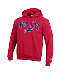 Champion Men's Red Buffalo Bills Powerblend Arch over Logo Hoodie