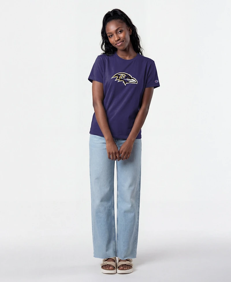 Champion Women's Purple Baltimore Ravens Logo T-Shirt