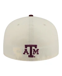 New Era Men's Cream/Maroon Texas A M Aggies Two-Tone Script 59FIFTY Fitted Hat