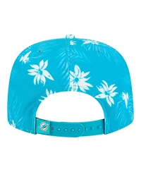 New Era Men's Aqua Miami Dolphins Palm Print A-Frame 9FIFTY Snapback Hat