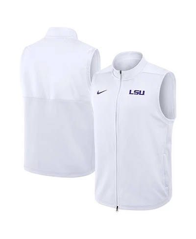 Nike Men's White Lsu Tigers Primetime Victory Therma-fit Full-Zip Vest