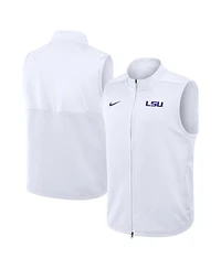 Nike Men's White Lsu Tigers Primetime Victory Therma-fit Full-Zip Vest