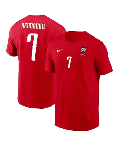 Nike Men's Son Heung-Min Red South Korea National Team Name Number T-Shirt