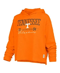 Pressbox Women's Tennessee Orange Volunteers Castillo Slub Waist Length Long Sleeve Hooded T-Shirt