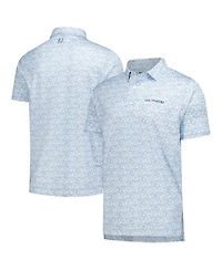 FootJoy Men's Light Blue The Players Hidden Palm Print Lisle Polo Shirt
