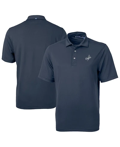 Cutter Buck Men's Navy Los Angeles Dodgers Virtue Eco Pique Recycled Polo Shirt