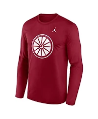 Jordan Men's Crimson Oklahoma Sooners Primetime Alternate Logo Legend Performance Long Sleeve T-Shirt