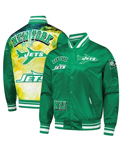 Pro Standard Men's Green New York Jets Sublimated Satin Full-Snap Jacket