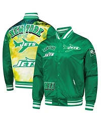 Pro Standard Men's Green New York Jets Sublimated Satin Full-Snap Jacket