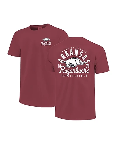 Image One Big Boys and Girls Cardinal Arkansas Razorbacks Comfort Colors Mascot Overlay T-Shirt