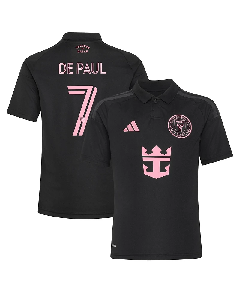 Adidas Big Boys and Girls Rodrigo De Paul Black Inter Miami Cf 2026 Presagio Replica Jersey