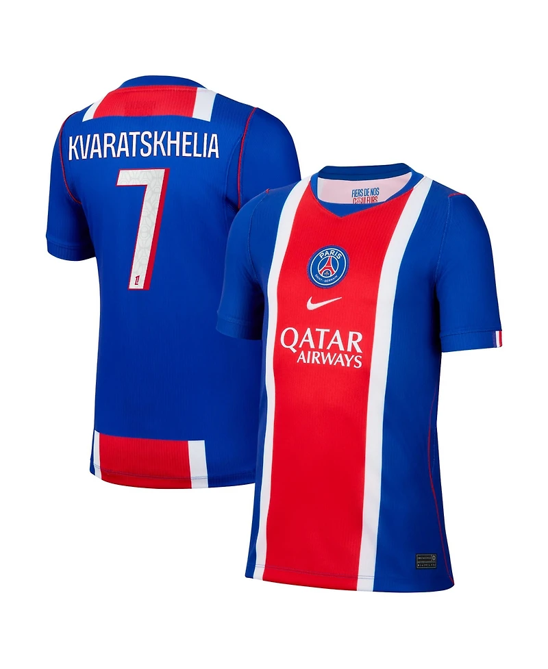 Nike Big Boys and Girls Khvicha Kvaratskhelia Blue Paris Saint-Germain 2026/27 Home Stadium Replica Jersey