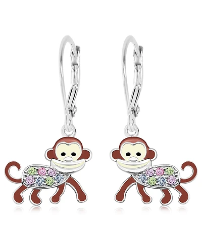 Chanteur Kids Monkey Hypoallergenic Earrings for Girls with Sterling Silver Leverbacks