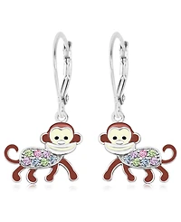 Chanteur Kids Monkey Hypoallergenic Earrings for Girls with Sterling Silver Leverbacks