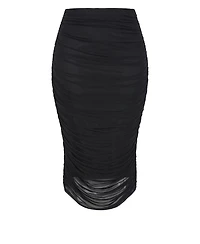 City Chic Plus Anastasia High-Waisted Ruched Midi Skirt
