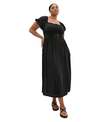 City Chic Women's Arielle Lace Trim Maxi Dress
