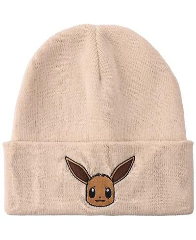 Pokemon Women's Rib Knit, Embroidered Eevee On Cuff Beanie