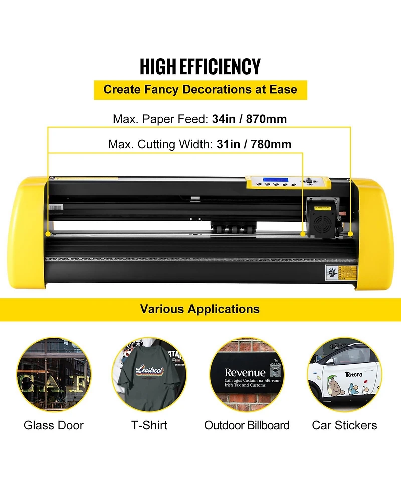 Sevorley Vinyl Cutter Machine with Camera Contour Cutting and Floor Stand