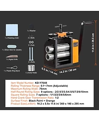 Sevorley Jewelry Rolling Mill, 3-in-1 Sheet and Wire Roller, 0.1-7mm Adjustable Thickness